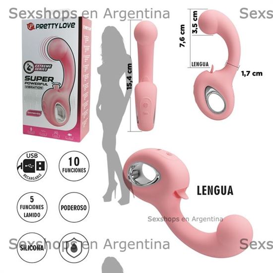 Estimulador de punto G con 5 funciones de lamido y carga USB